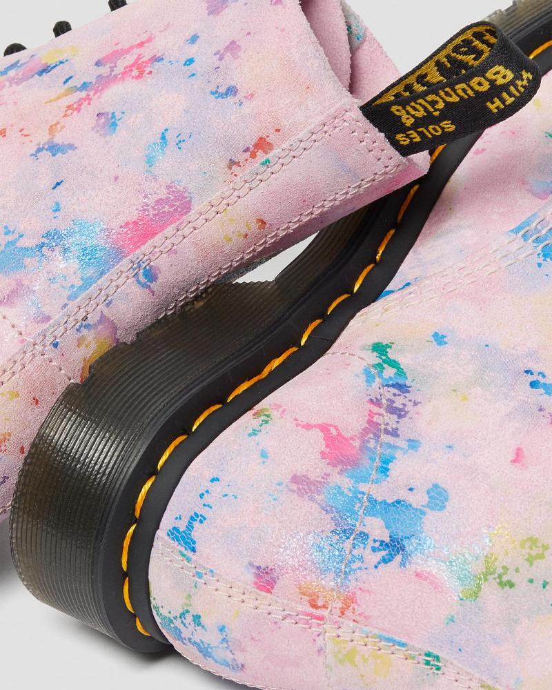 Dr Martens 1460 Pascal Confetti Ruskind Snørestøvler Dame Lyserød | DK 183SGL